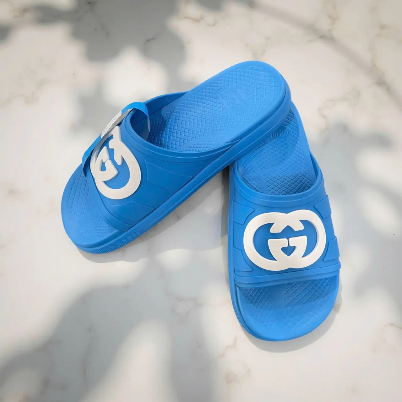 Dép Gucci Interlocking G Slide ‘Blue’ 780296-J8700-4219 — ảnh 2