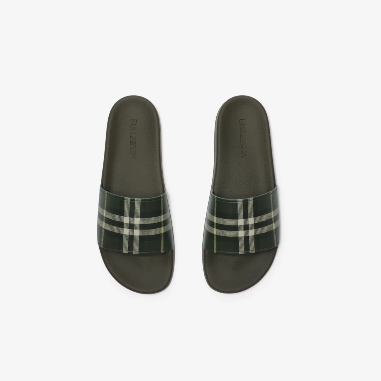 Dép Burberry Check Slides ‘Thicket Green’ 81132641 — ảnh 2