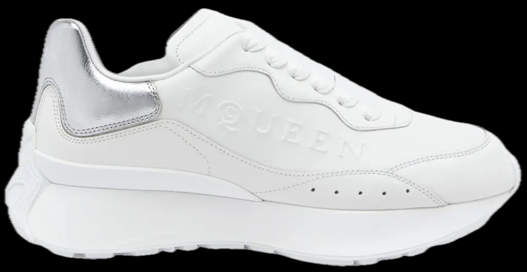Giày Alexander McQueen Sprint  ‘White Silver’ 841160WIAHO9081 — kich-thuoc: 36