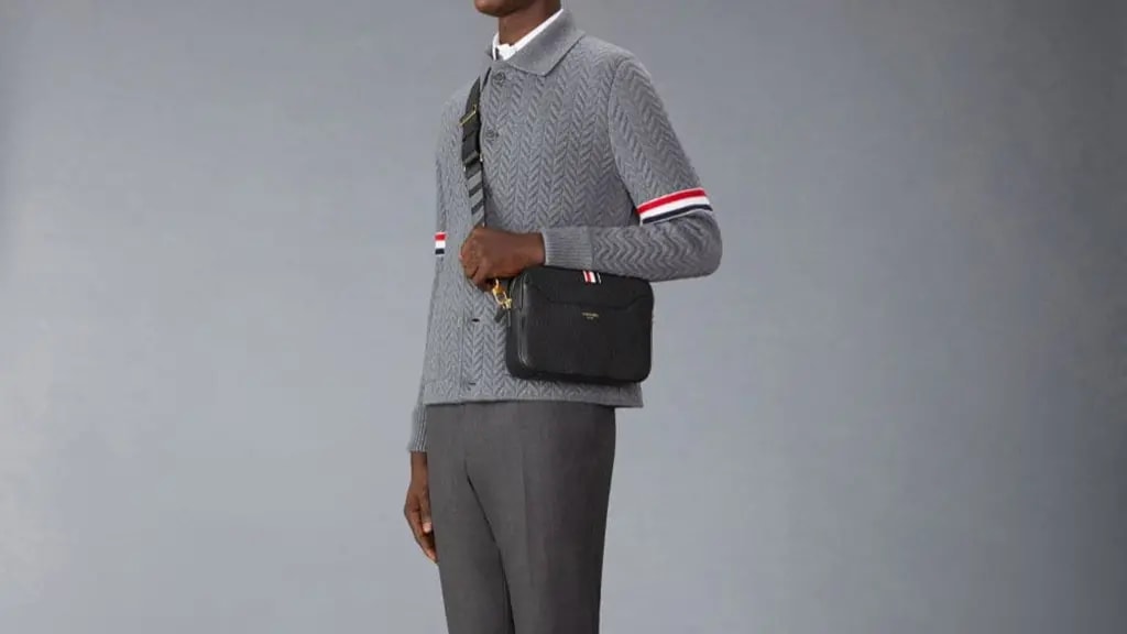 Túi Thom Browne Soft 4-Bar ‘Black’ UAG188A-L0090-001 — ảnh 4