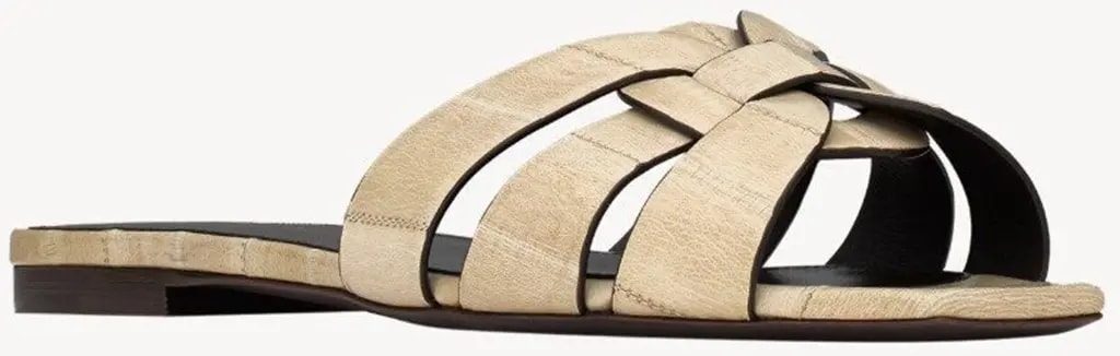 Dép Saint Laurent Tribute Mules In Eel ‘Ivory’ 7485760WX009208 — ảnh 3