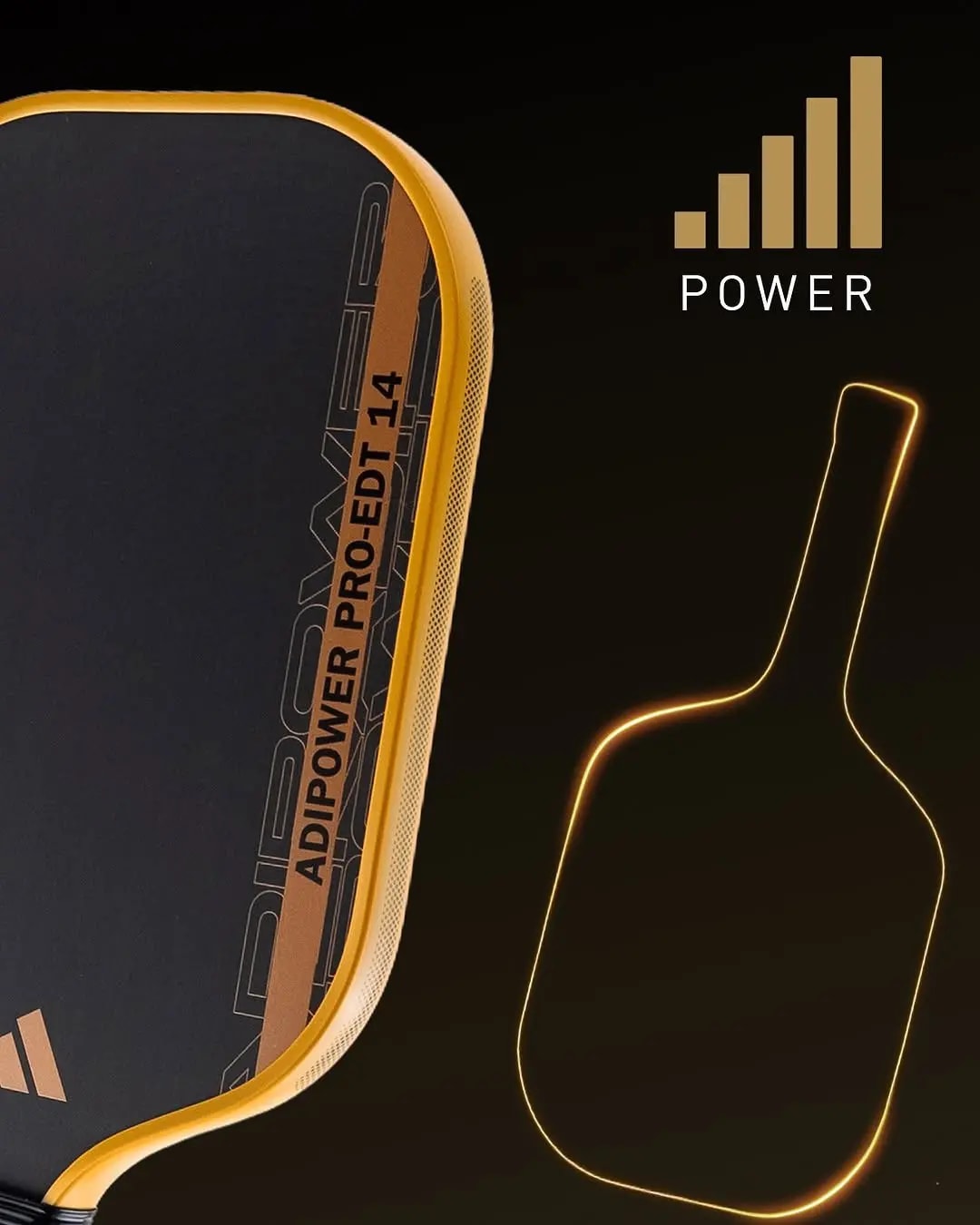 Vợt Pickleball Adidas Adipower Pro EDT Elong 'Black' — ảnh 3
