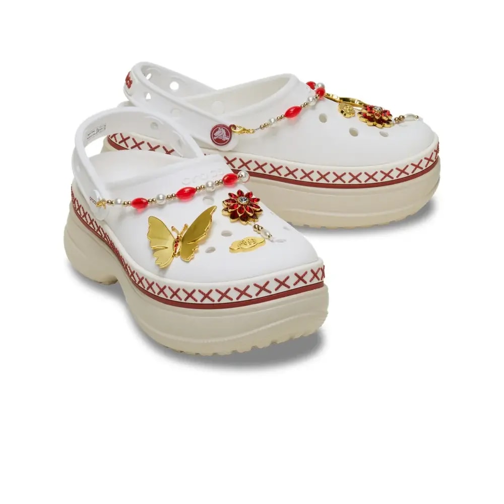 Dép Crocs Classic Stacked Crimson Gallop 'Chalk' 213113-0PZ — ảnh 3
