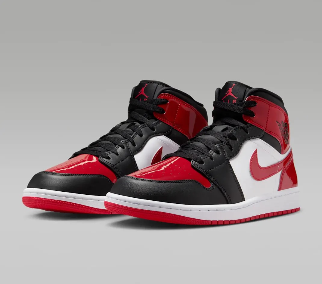 Giày Nike Air Jordan 1 Mid SE 'Patent Bred Toe' HV4091-006 — ảnh 4