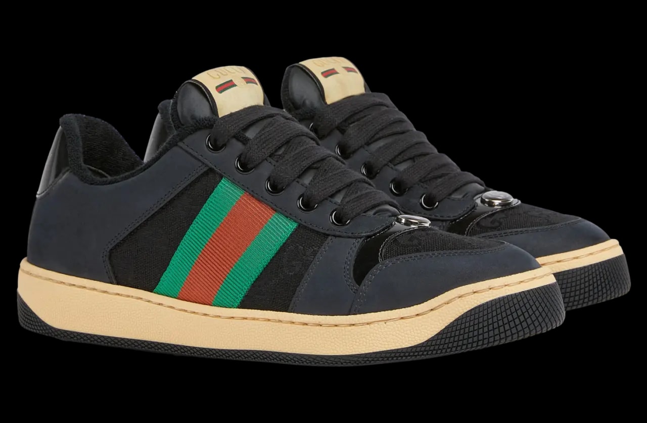 Giày Gucci Screener 'Black Leather' 840305-FAES7-1059 — ảnh 3