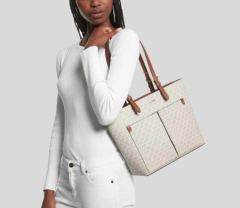 Túi Michael Kros Jet Set Medium Logo Pocket Tote Bag ‘Vanilla’ 35F3GTVT3B-VANILLA — ảnh 3