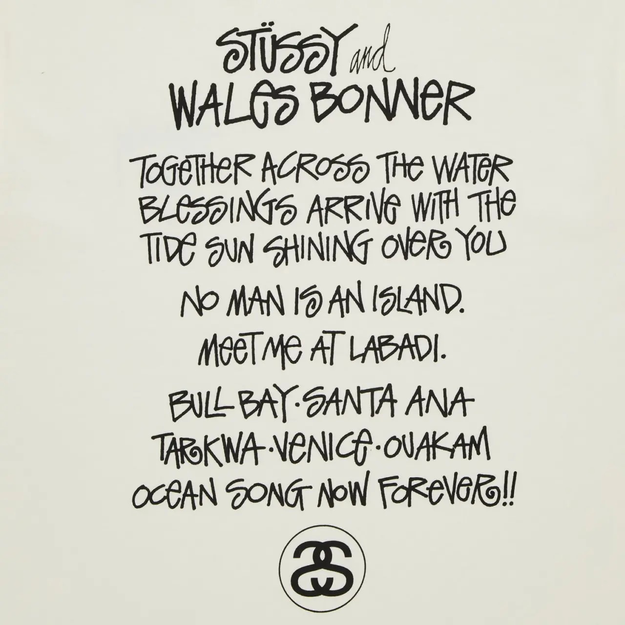 Áo Stussy x Wales Bonner Ocean Song Tee 'Ivory' 3904025-White — ảnh 3