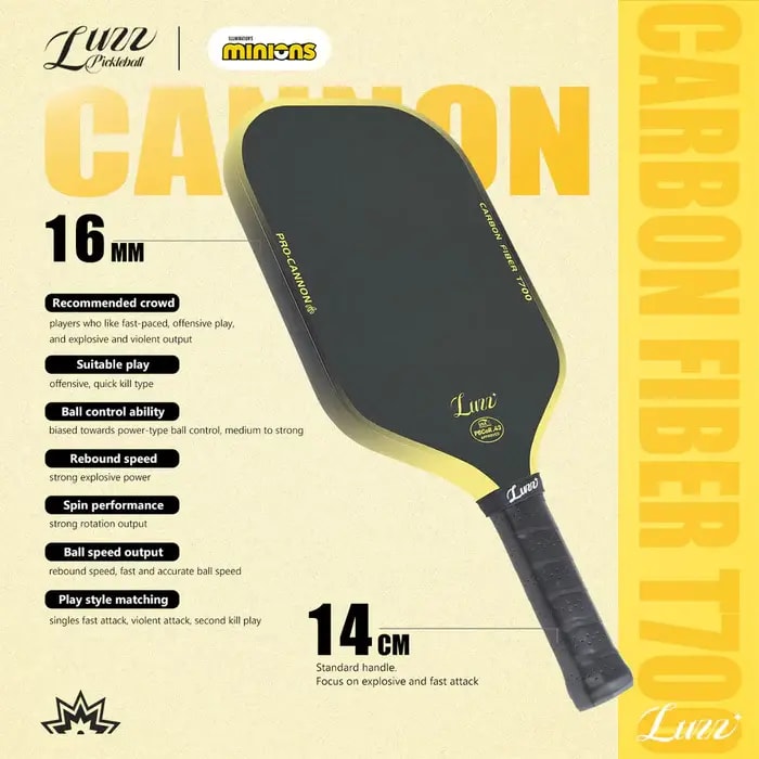 Vợt Pickleball Luzz Minions Cannon — ảnh 3