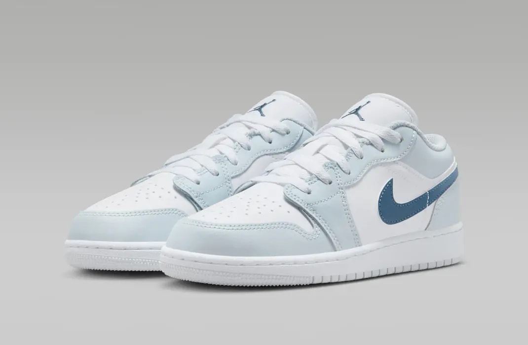 Giày Nike Air Jordan 1 Low GS 'Aura Squadron Blue' 553560-104 — ảnh 3