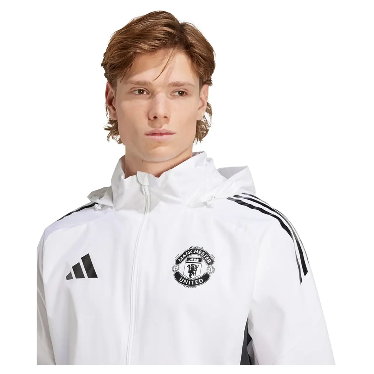 Áo Adidas Manchester United Waterproof Jacket 'White' JP3102 — ảnh 2