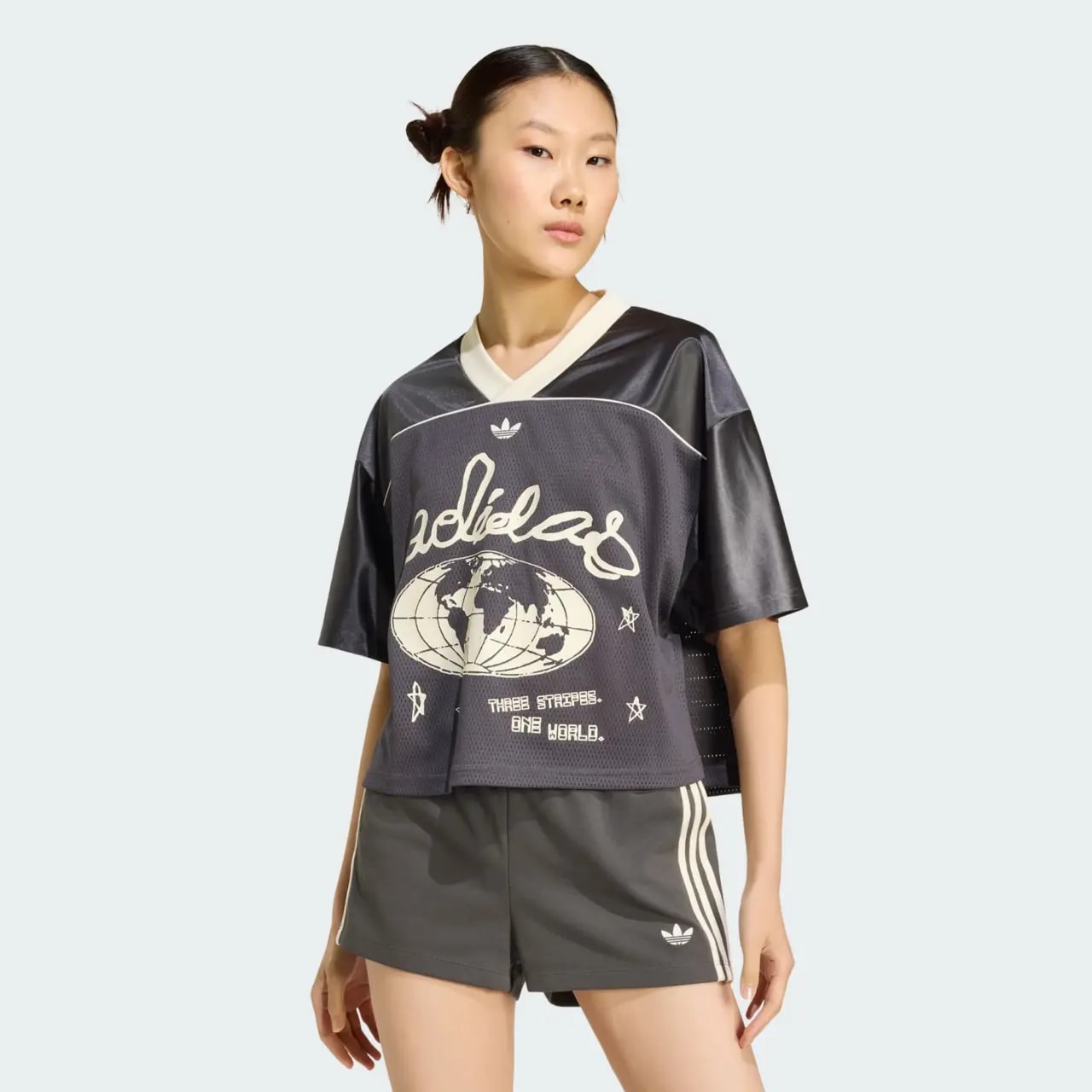 Áo Adidas Originals Crop Football Jersey ‘Utility Black’ KU9201 — ảnh 5
