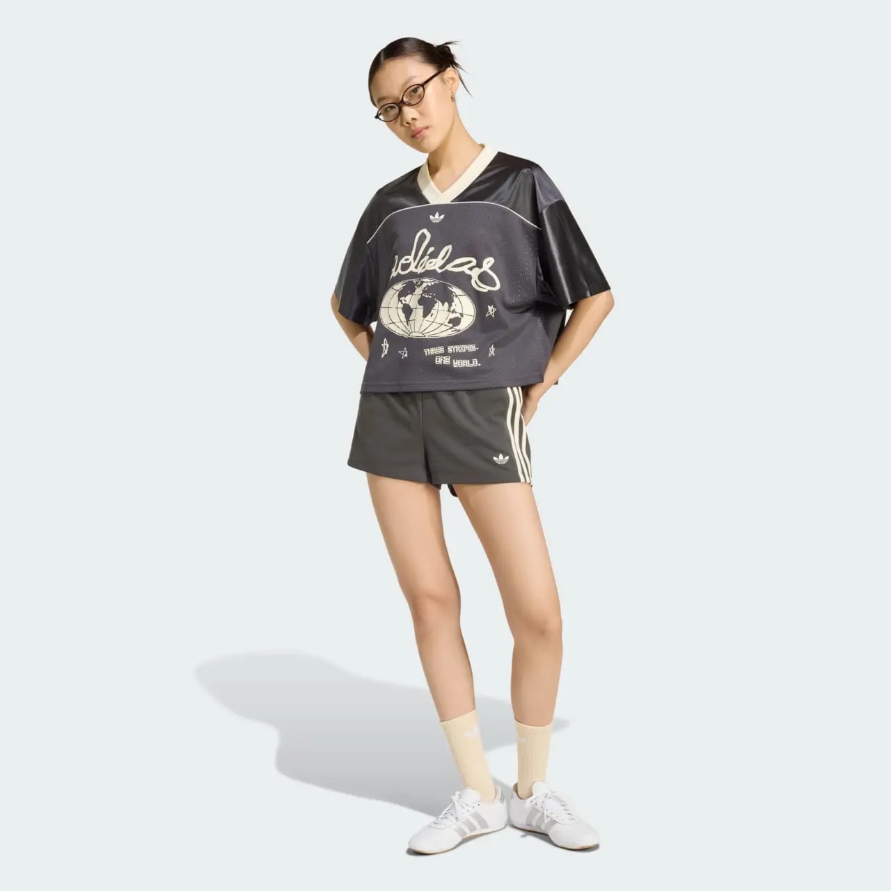 Áo Adidas Originals Crop Football Jersey ‘Utility Black’ KU9201 — ảnh 3