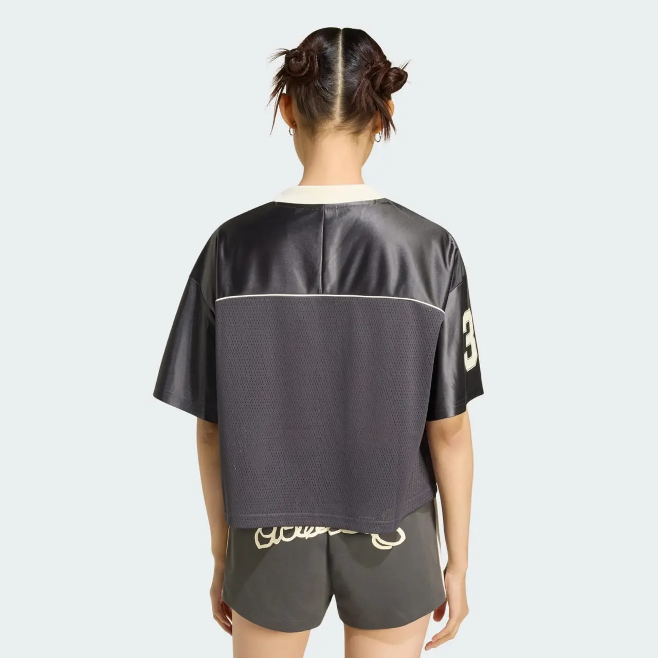 Áo Adidas Originals Crop Football Jersey ‘Utility Black’ KU9201 — ảnh 4
