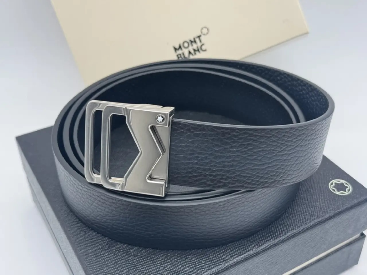 Thắt lưng MontBlanc M Buckle Sfumato 'Blue ' 131181 — ảnh 3