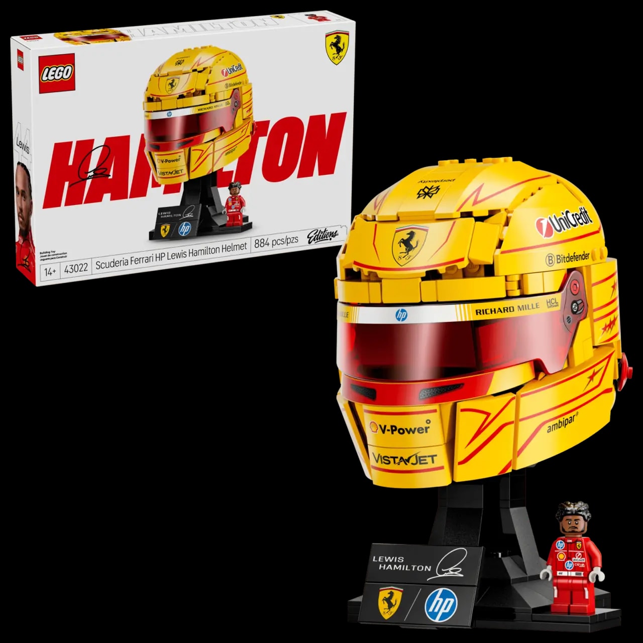 Mô Hình Lego Scuderia Ferrari HP Lewis Hamilton Helmet 43022 — ảnh 5