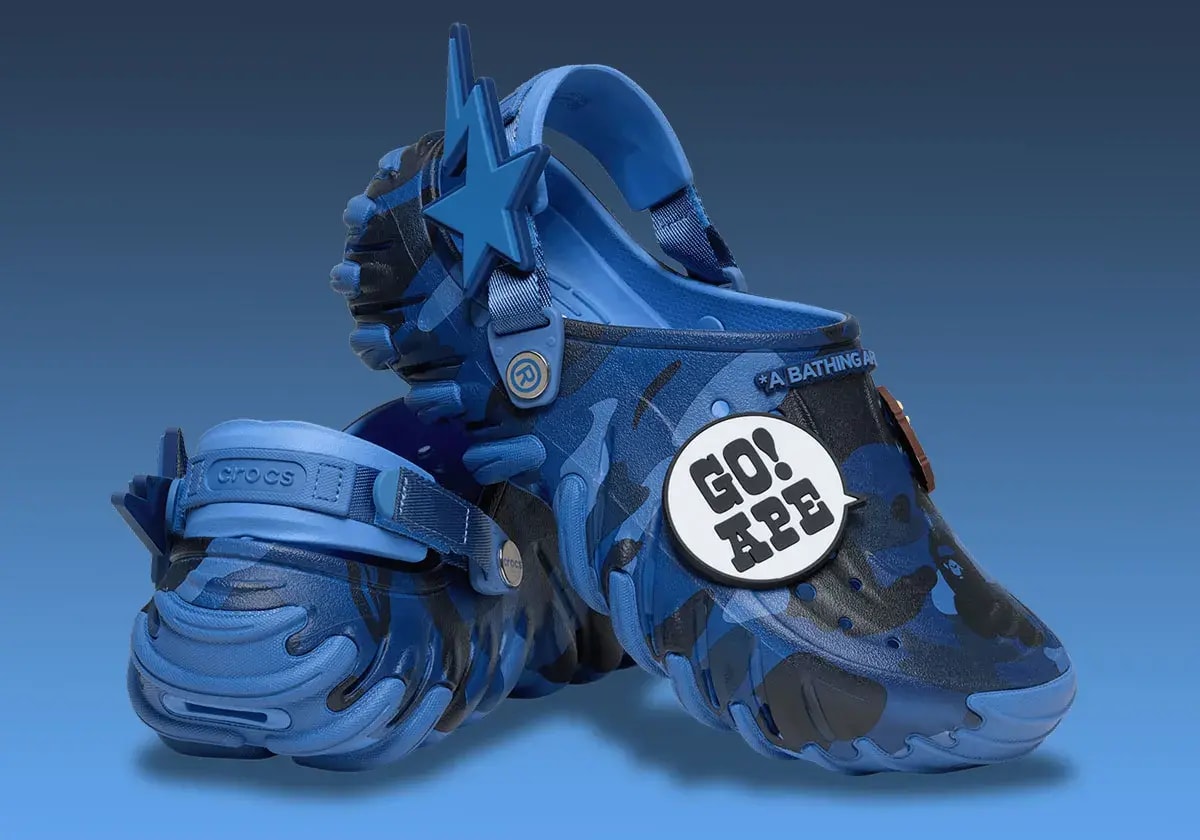 Dép BAPE x Crocs Echo RO Clog 'Powder Blue' 213140-4SN — ảnh 3
