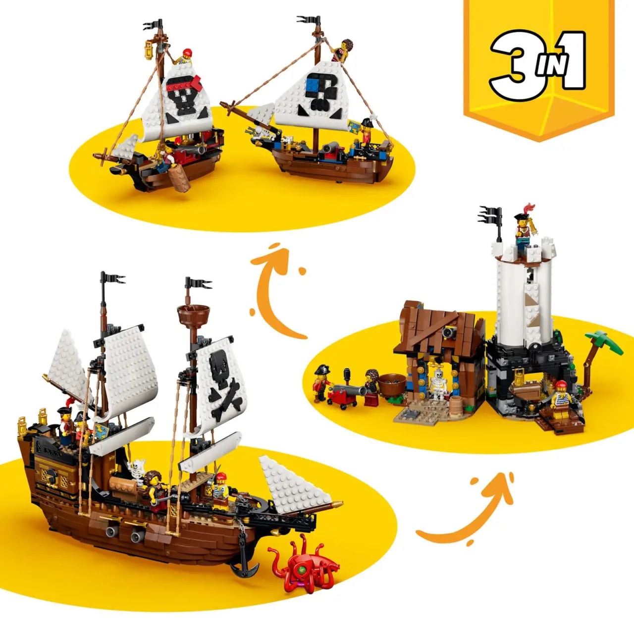 Mô hình Lego Iconic Pirate Ship 31387 — ảnh 4