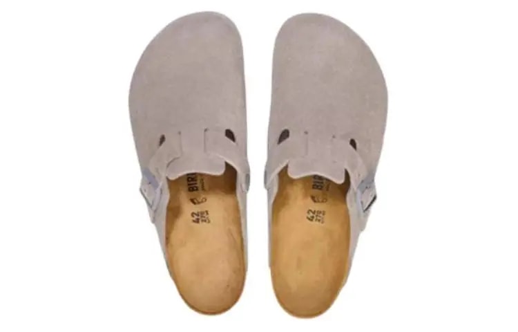Dép Birkenstock Boston Suede Leather 'Stone Coin' 1027751 — ảnh 4