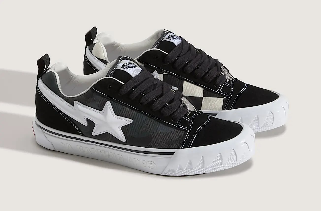 Giày Vans x BAPE Knu Skool 'Camo Black' VN000Z3929B — ảnh 4