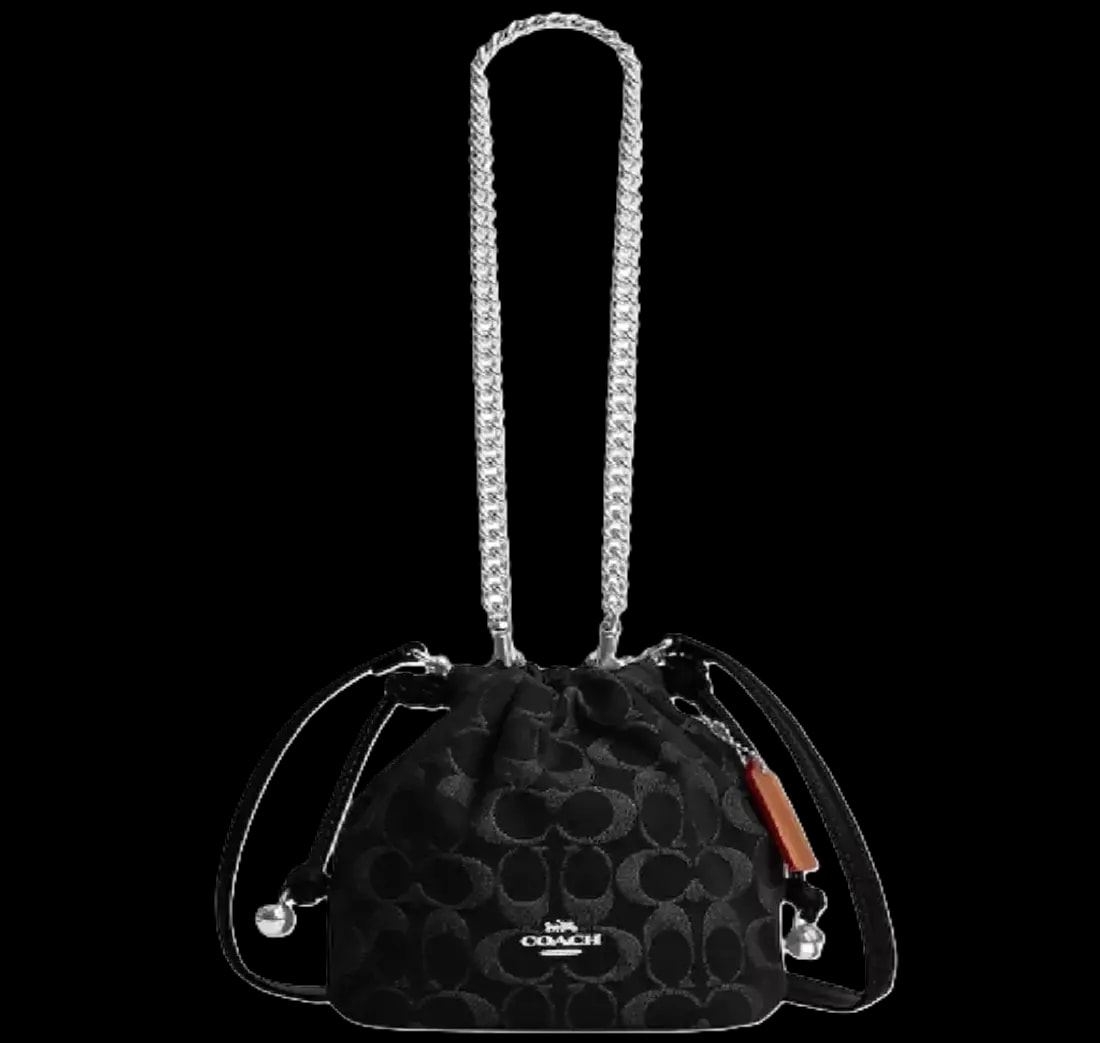 Túi Coach Faye Mini Drawstring Bag ‘Black’ CCZ45-SVBK