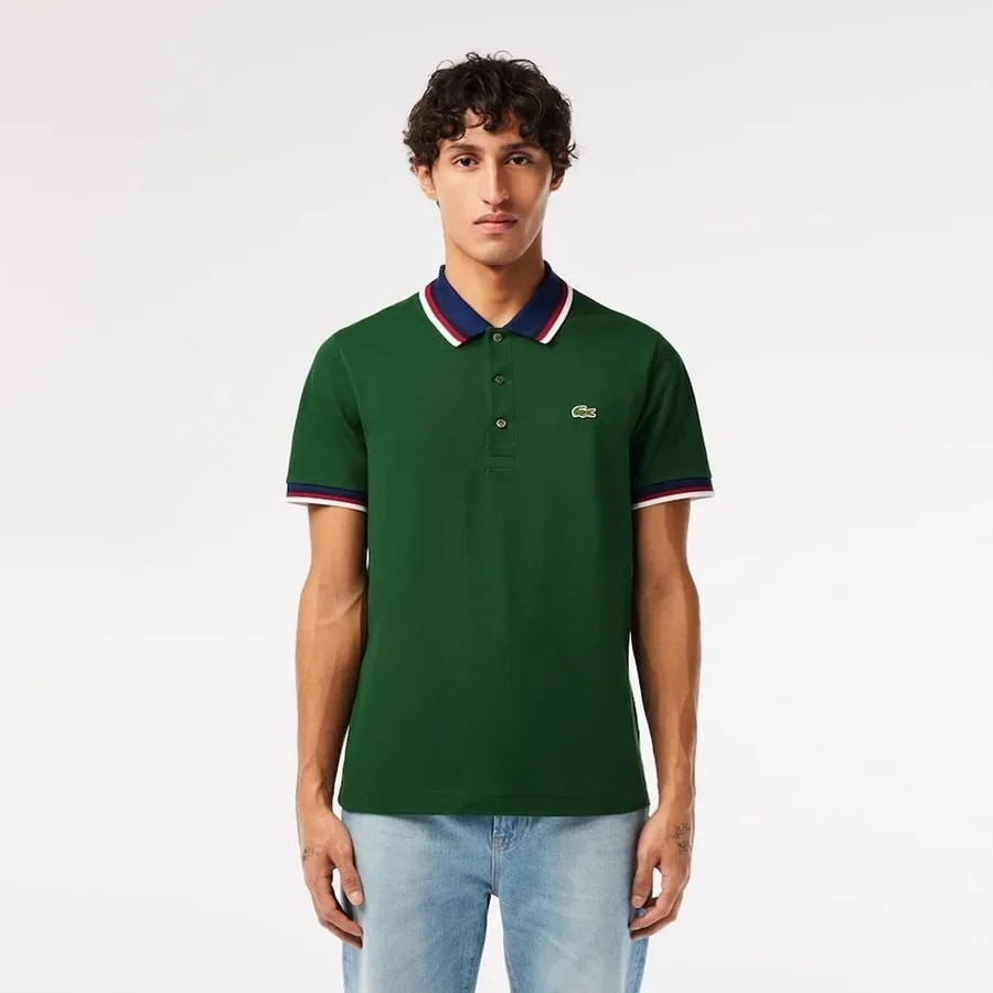 Áo Lacoste Stretch Color-Block Collar Cuffs 'Green' PH3461-10-132 — ảnh 5