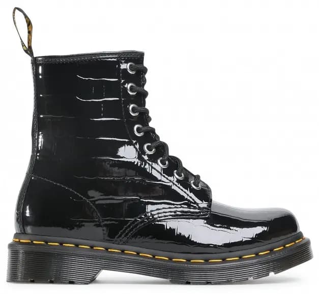 Giày Dr. Martens 1460 W Black Patent Croc Emboss Ankle Boots 26262001 Giày Dr. Martens 1460 W Black Patent Croc Emboss Ankle Boots 26262001