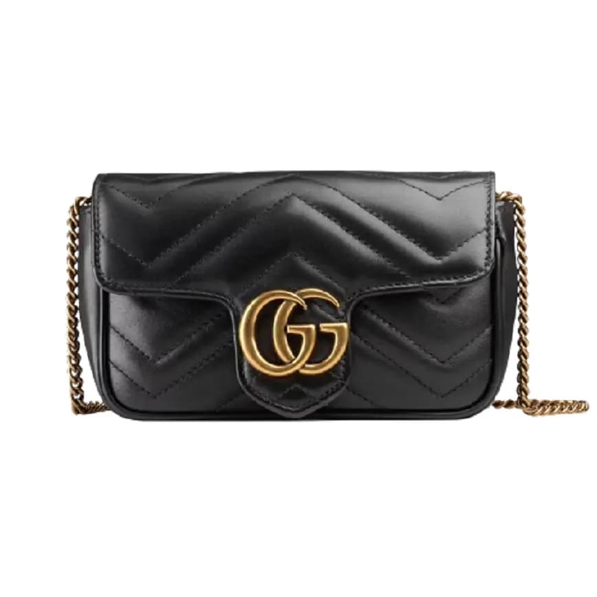 Túi Gucci GG Marmont Matelassé Black Chevron Leather 476433-DTDCT-1000 Túi Gucci GG Marmont Matelassé Black Chevron Leather 476433-DTDCT-1000