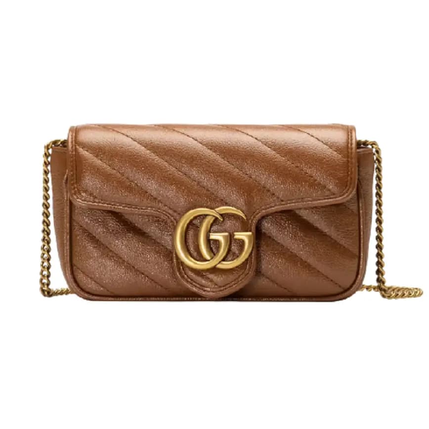 Túi Gucci GG Marmont Matelassé Super Mini Brown Leather 476433-0OLFT-2535 Túi Gucci GG Marmont Matelassé Super Mini Brown Leather 476433-0OLFT-2535