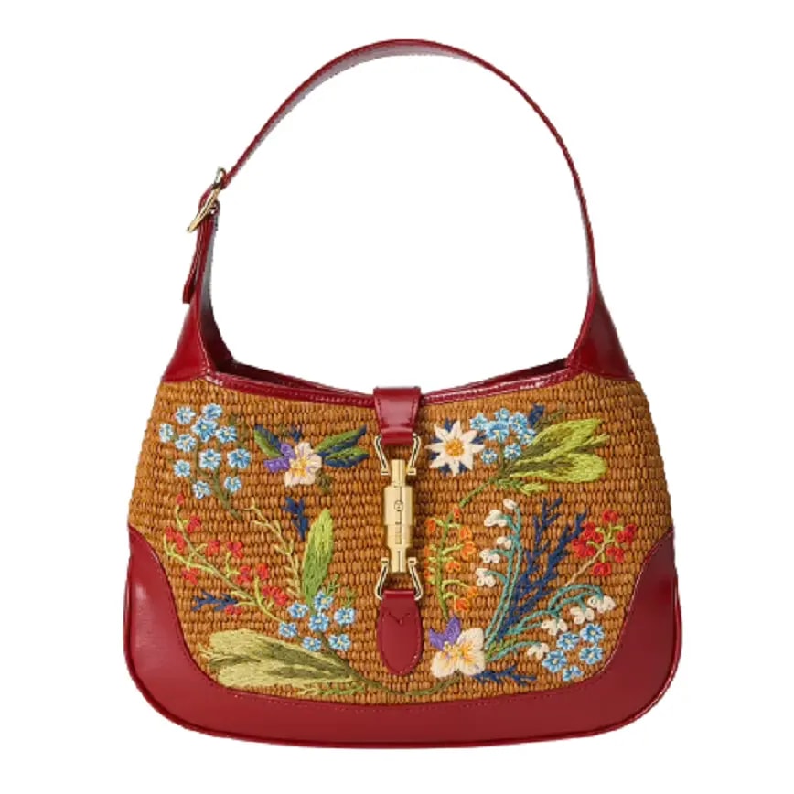 Túi Gucci Jackie 1961 Small Embroidered Camel Straw Effect 636706-2SXDG-9591 Túi Gucci Jackie 1961 Small Embroidered Camel Straw Effect 636706-2SXDG-9591