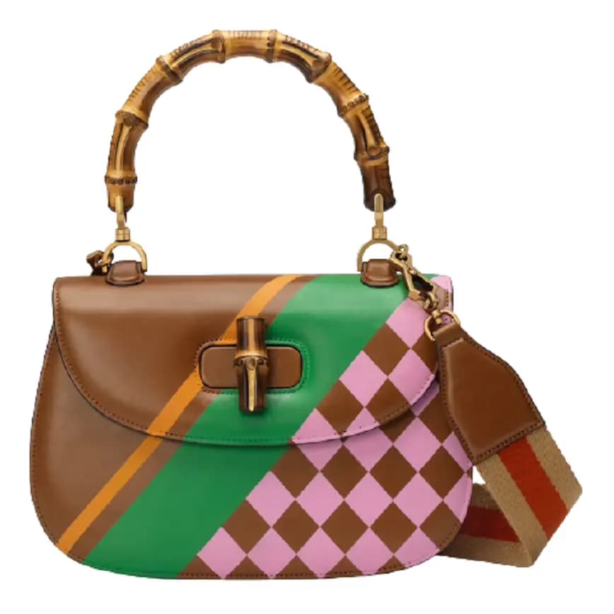 Túi Gucci Medium Top Handle With Bamboo Brown 672206-UQBBT-2674 Túi Gucci Medium Top Handle With Bamboo Brown 672206-UQBBT-2674