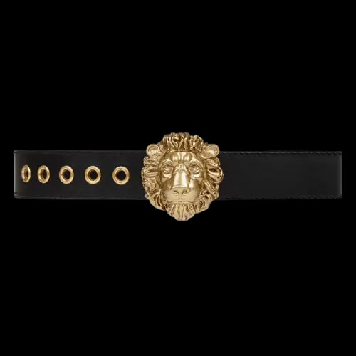 Thắt Lưng Gucci Women's Lion Head Buckle Belt Black 623163-0YA0V-1000 Thắt Lưng Gucci Women's Lion Head Buckle Belt Black 623163-0YA0V-1000