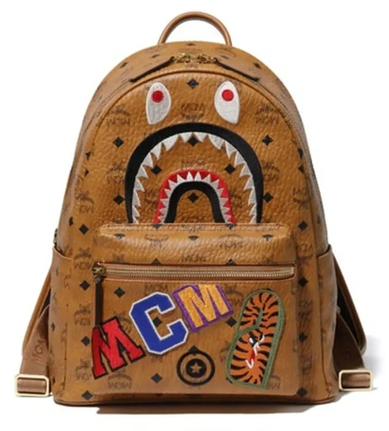 Balo MCMxBape Shark Stark Backpack Cognac 1F73-182-928 Balo MCMxBape Shark Stark Backpack Cognac 1F73-182-928