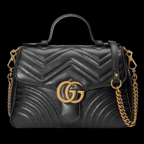 Túi Gucci Black Leather GG Marmont Small Top Handle Bag 498110 DTDIT 1000 Túi Gucci Black Leather GG Marmont Small Top Handle Bag 498110 DTDIT 1000