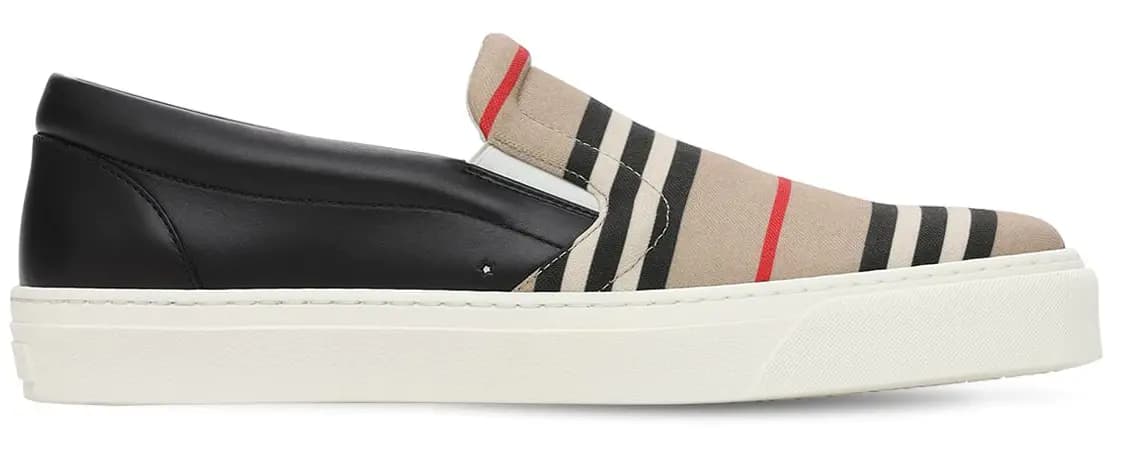 Giày Burberry Beige & Black Icon Stripe Thompson 80372761 Giày Burberry Beige & Black Icon Stripe Thompson 80372761