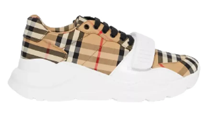Giày Burberry Vintage Check Cotton Sneakers Beige p80202811 Giày Burberry Vintage Check Cotton Sneakers Beige p80202811