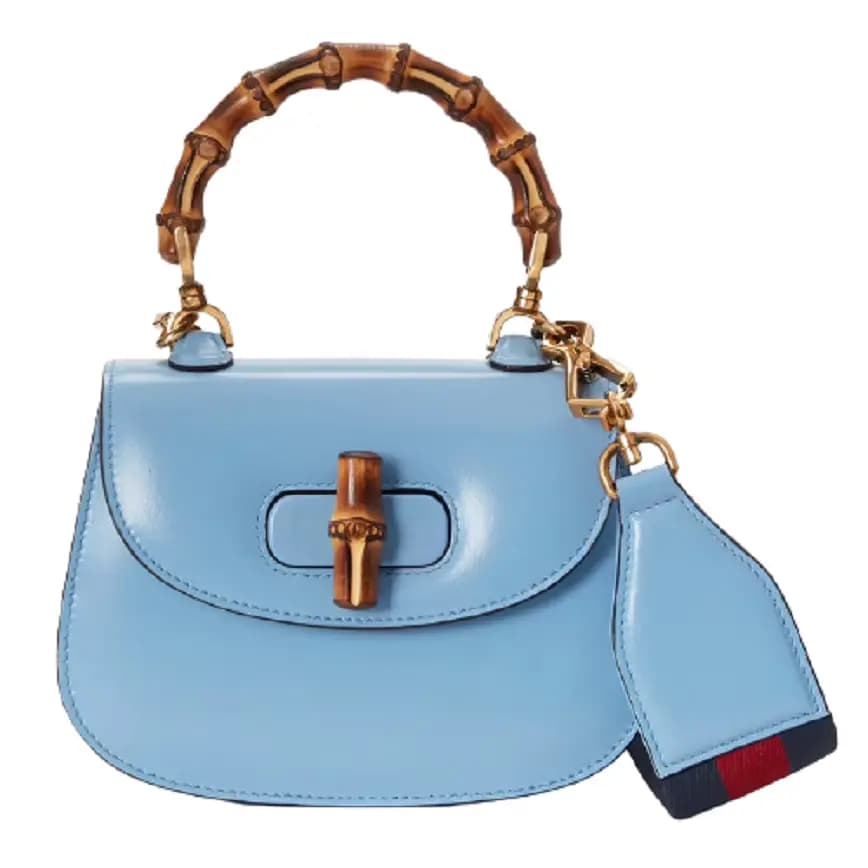 Túi Gucci Mini Top Handle With Bamboo Blue Leather 686864-10ODT-4371 Túi Gucci Mini Top Handle With Bamboo Blue Leather 686864-10ODT-4371