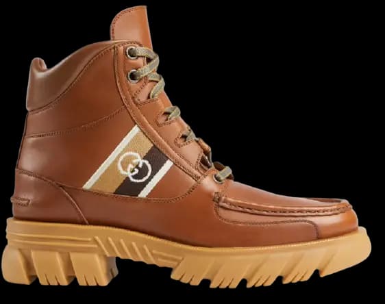 Giày Gucci Men's Ankle Boot With Interlocking G Cuir Leather 663368-DTNE0-2560 Giày Gucci Men's Ankle Boot With Interlocking G Cuir Leather 663368-DTNE0-2560
