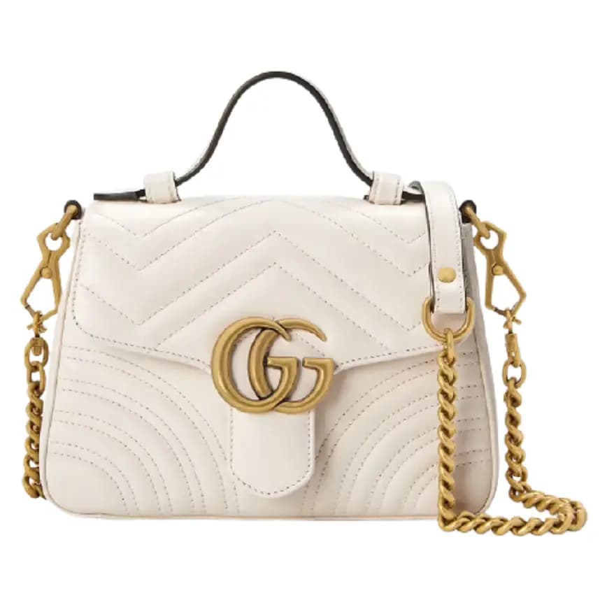 Túi Gucci GG Marmont Mini Top Handle White Leather 547260-DTDIT-9022 Túi Gucci GG Marmont Mini Top Handle White Leather 547260-DTDIT-9022