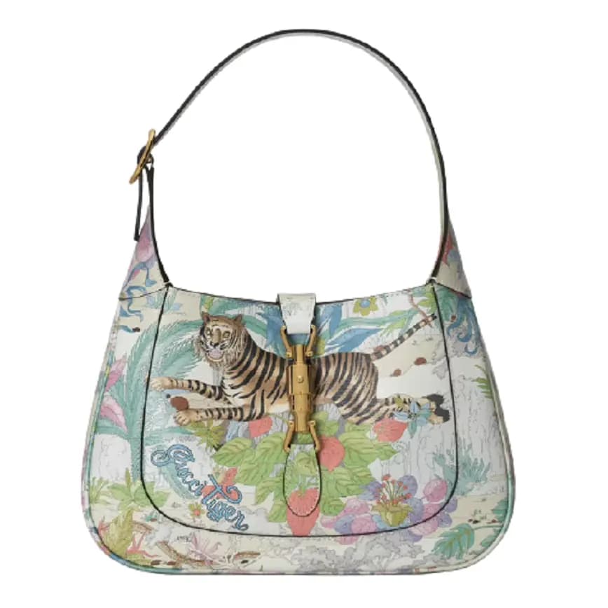 Túi Gucci Tiger Jackie 1961 Small Off White Leather 636709-UTIAC-9270 Túi Gucci Tiger Jackie 1961 Small Off White Leather 636709-UTIAC-9270