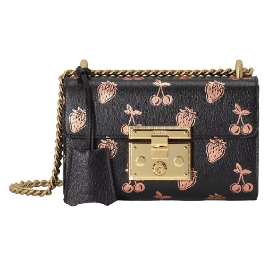 Túi Gucci Padlock Small Berry Shoulder Black Leather 409487-1T5ZG-1170 Túi Gucci Padlock Small Berry Shoulder Black Leather 409487-1T5ZG-1170