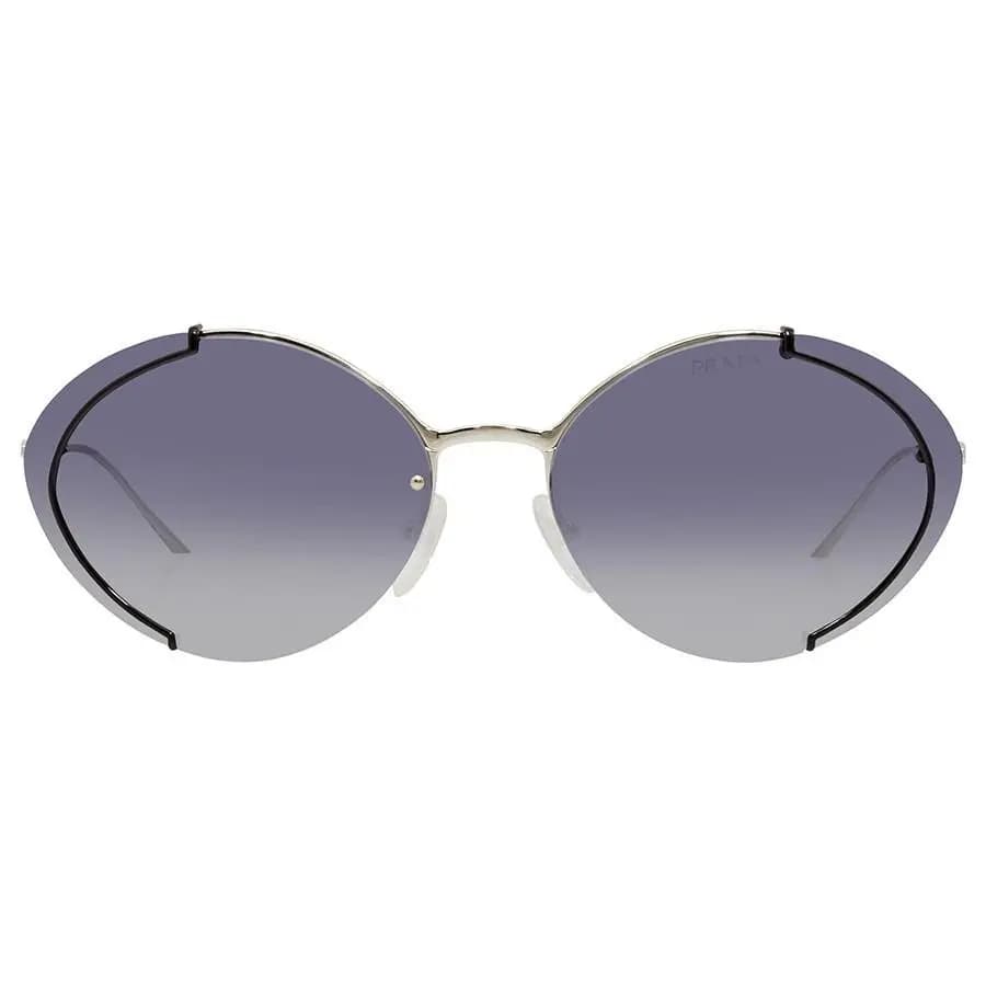 Kính Prada Grey Gradient Blue Mirror Silver Oval Ladies Sunglasses H019338 Kính Prada Grey Gradient Blue Mirror Silver Oval Ladies Sunglasses H019338