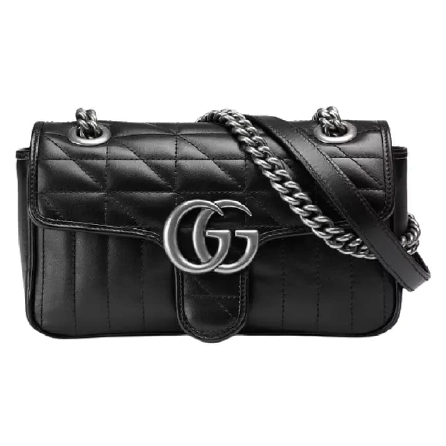 Túi Gucci GG Marmont Mini Shoulder Black Leather 446744-UM8AN-1000 Túi Gucci GG Marmont Mini Shoulder Black Leather 446744-UM8AN-1000