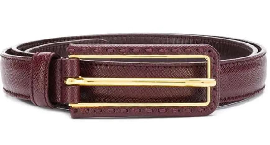 Thắt Lưng Prada Gold Buckle Brown Leather Belt 1CC267053F0606 Thắt Lưng Prada Gold Buckle Brown Leather Belt 1CC267053F0606