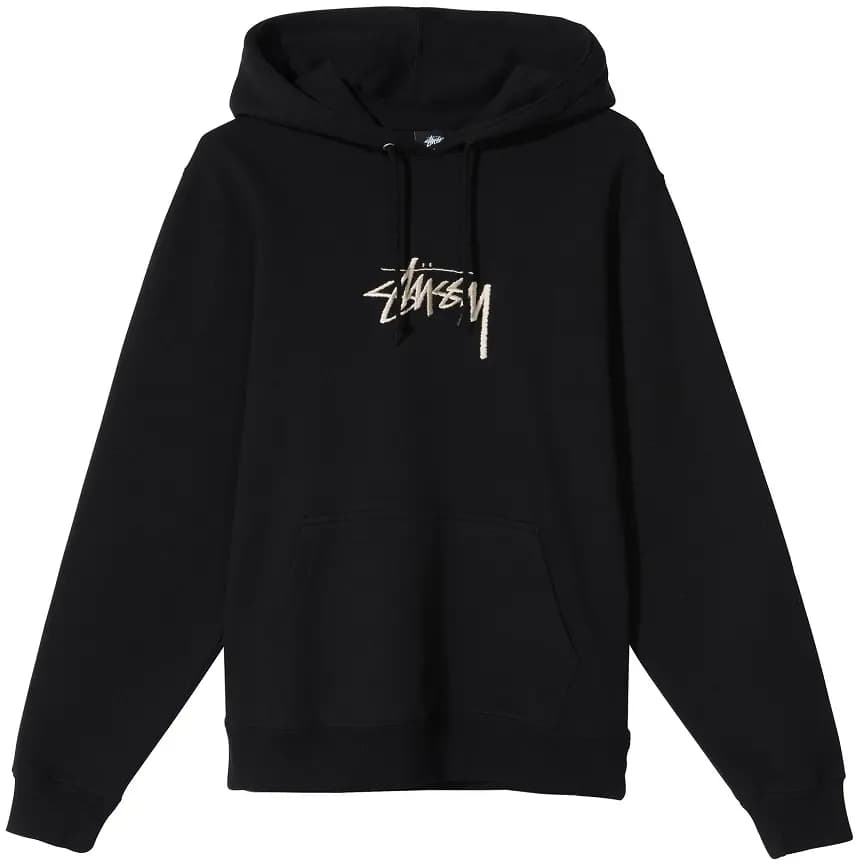 Áo Stussy Stock Logo Embroidered Hoodie Black Áo Stussy Stock Logo Embroidered Hoodie Black