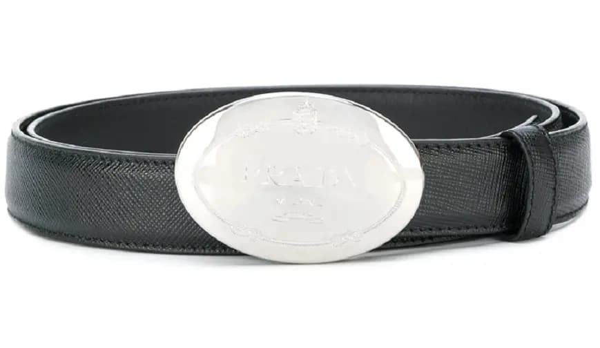 Thắt Lưng Prada Oval Buckle Black Leather Belt 1CC182053F000B Thắt Lưng Prada Oval Buckle Black Leather Belt 1CC182053F000B