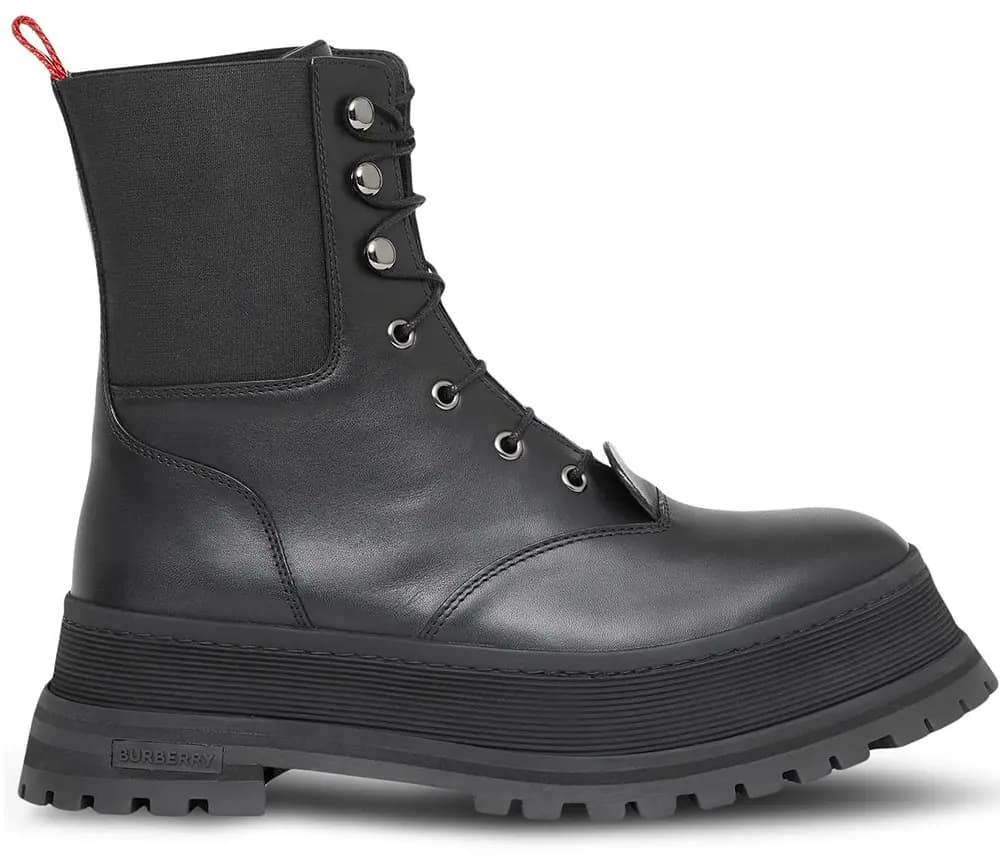 Giày Burberry Iconic Stripe Detail Chunk Boots 'Black' 8034295 Giày Burberry Iconic Stripe Detail Chunk Boots 'Black' 8034295