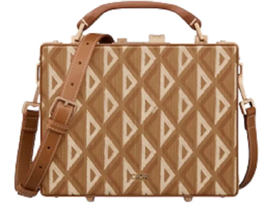 Túi Dior Lock Case Coffee CD Diamond Canvas 1LXBR163CDP-H24E Túi Dior Lock Case Coffee CD Diamond Canvas 1LXBR163CDP-H24E