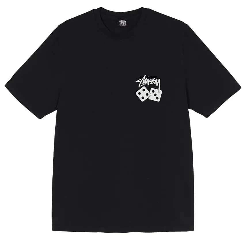 Áo Stussy Dice Pigment Dyed Tee Black Áo Stussy Dice Pigment Dyed Tee Black