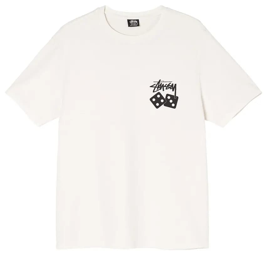 Áo Stussy Dice Pigment Dyed Tee Cream Áo Stussy Dice Pigment Dyed Tee Cream
