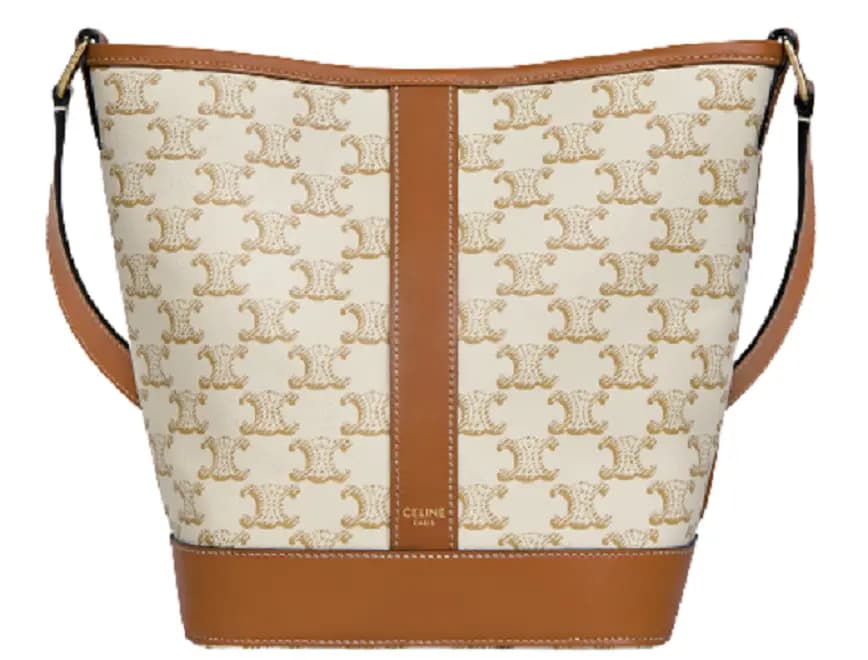 Túi Celine Small Bucket In Triomphe Canvas And Calfskin White 191442CAS-01BC Túi Celine Small Bucket In Triomphe Canvas And Calfskin White 191442CAS-01BC